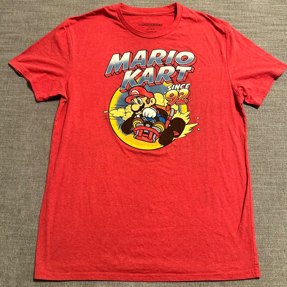 Nintendo Mario Kart Graphic T-Shirt Mens Large Red Since 92 Retro Tee